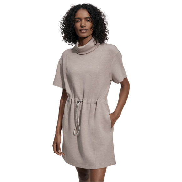 Varley Doublesoft Sophie Maple Turtle Kneck Dress Knee-Length in Brown Size Med - Picture 1 of 12